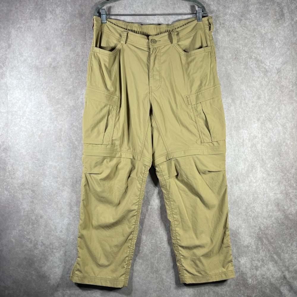 REI Co-op Sahara Pants Mens Size 38X28 Brown Convertible‎ Hiking Cargo Outdoors